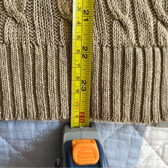 Vintage Ralph Lauren V-Neck Cable Knit Sweater Linen Beige - Picture 9 of 9